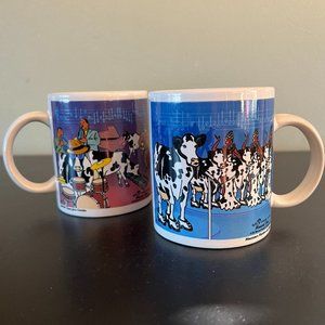 Set of 2  MOOsical Cows Mugs Motown Records Parody Mootown Rhythm & Blues
